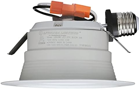 Lithonia Aydınlatma 4 İnç Beyaz Güçlendirme LED Gömme Downlight, 2700K Sıcak Beyaz ile 10W Kısılabilir, 650 Lümen