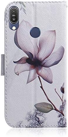 Cep Telefonu Kılıfı Manolya Çiçek Desen Renkli Çizim Yatay Çevir asus için deri kılıf Zenfone Max Pro (M1) ZB601KL, Tutucu