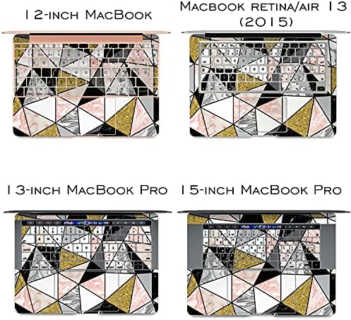 Lex Altern Vinil Cilt ile Uyumlu MacBook Hava 13 inç Mac Pro 16 Retina 15 12 2020 2019 2018 geometrik Soyut Üçgen Desen Altın