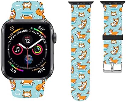Saat kordonları İle Uyumlu Apple İzle 38mm 40mm 42mm 44mm Ayarlanabilir Komik Pug Köpek Çiçekler Yumuşak Silikon Sapanlar Bilekliği