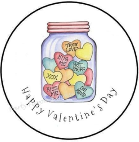 30 Adet 1.5 İnç Mutlu sevgililer Günü Şeker Çıkartmalar-Şeker Çıkartmalar-Sevgililer Çıkartmalar Zarf Mühürler Etiketler-D