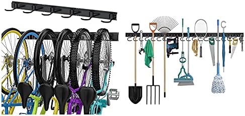 TORACK Bisiklet Depolama Raf, 6 Bisiklet Raf Duvar Montaj Ev ve Garaj Organizatör, 64 İnç Garaj Kanca Aracı Organizatör, ayarlanabilir