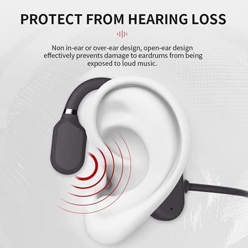 Kemik iletimli kulaklıklar Bluetooth 5.0 Mic ile Açık Kulak Kablosuz Sweatproof Müzik Cevap Telefon Görüşmesi için Koşu Yürüyüş