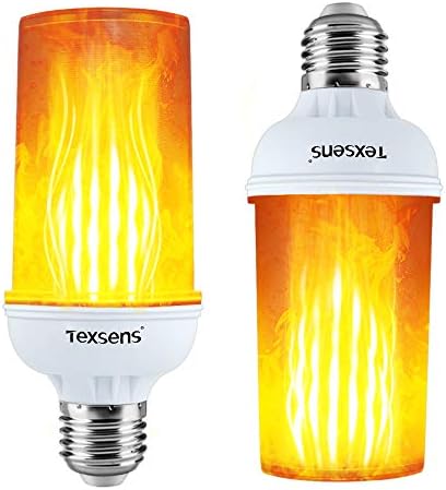 Texsens LED Alev Etkisi Ampuller-4 Modları LED Titrek Yangın Alev Baş Aşağı Etkisi, Simüle Dekoratif ışıklar Vintage Yanan