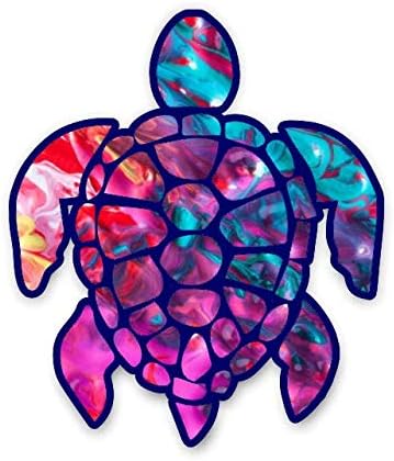 Vinil Bağımlısı Grafik Deniz Kaplumbağası Çıkartması / Etiket (Pamuk Şeker)