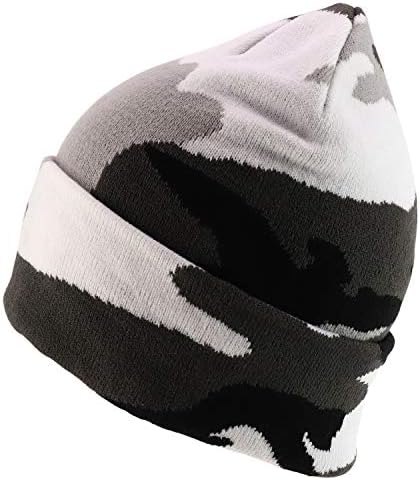 Moda Giyim Mağazası Made in USA Kış Kamuflaj Manşet Katlanmış Beanie Şapka