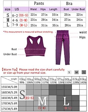 Jetjoy Yoga Kıyafetler Kadınlar için 2 Parça Set, egzersiz Yüksek Bel Atletik Dikişsiz Tayt ve Spor Sutyen Seti Spor Giysi