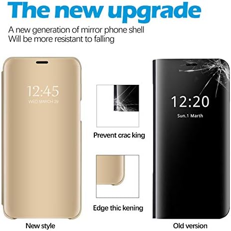 Galaxy A32 Kılıf ile Uyumlu Samsung Galaxy A32 5G Cep Telefonu Kılıfı Clear View Ayna Kapak Kapak PU Deri Kılıflar Kickstand