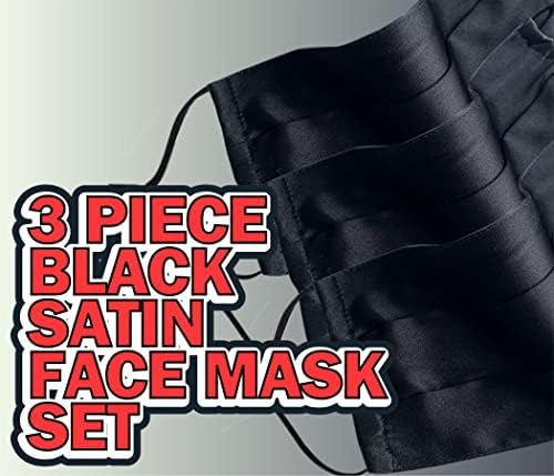 İpek saten Yüz Maskesi, Hassas Ciltler, 4 katmanlı, Ayarlanabilir Kayışlar, Yıkanabilir Yeniden kullanılabilir, Unisex