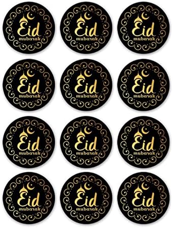 120 Paket Dekoratif Eid Mubarak Etiketleri Ramazan Çıkartmalar Yuvarlak Sanat DIY Zanaat Dergisi Karalama Defteri El Kitabı