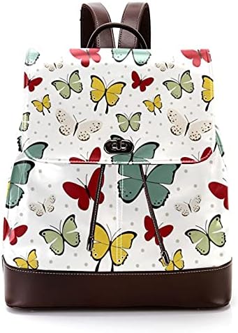 Rahat deri sırt çantası çanta Laptop okul çantası üniversite öğrencisi erkek ve kız sevimli kelebekler için