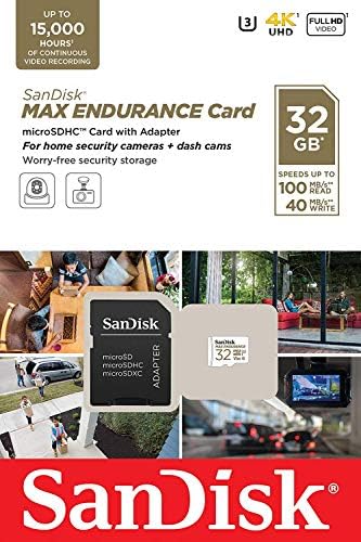 SanDisk MAX Dayanıklılık 32 GB TF Kart microSDHC Hafıza Kartı için Dash Kameralar ve Ev Güvenlik Sistemi Video Kameralar (SDSQQVR-032G-GN6IA)