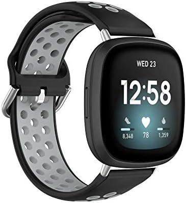 Silikon Spor Band Fitbit Versa 3 ile Uyumlu, nefes Çift Renk Kauçuk Yedek saat kordonları Kadın Erkek Fitbit Sense Smartwatch