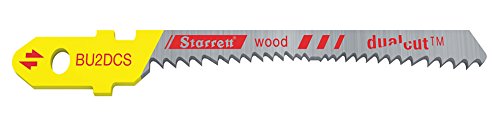 Starrett BU2DCS-2 Bi-Metal Benzersiz Birleşik Shank Çift Kesim Ahşap Kesme Jig Testere Bıçağı, Kaydırma Diş, 0.050 Kalın, 9-19