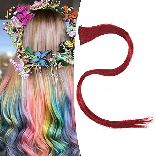 Düz Hairpieces Klip, Renkli Saç Uzantıları, Parlak Renk Saç Uzantıları Postiş Düz Postiş Klip için Cosplay Elbise Up Parti
