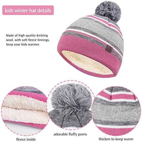 Çocuk şapka eşarp eldiven Set yürümeye başlayan çocuk kış örgü kasketleri boyun ısıtıcı tozluk 3 set