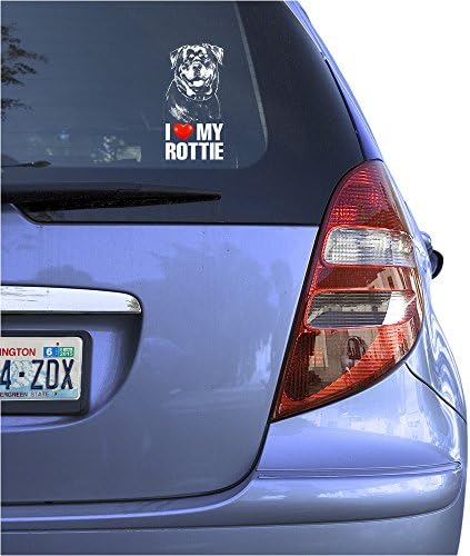 Ben Aşk Benim Rottie Temizle Vinil Decal Sticker için Pencere, Rottweiler Köpek Burcu Sanat Baskı