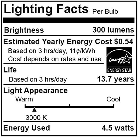 Bulbrite LED Filament B11 Kısılabilir Şamdan Vidalı Taban (E12) Edison Ampul, 1 Adet (1 Paket), 3000K