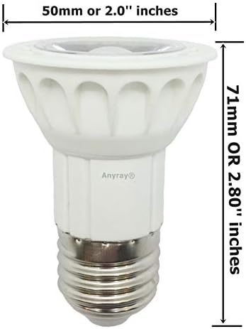 Anyray LED JDR Ampul Kısılabilir 120V-Sıcak Beyaz 5W=(50W Halojen Değiştirme) E26 / E27 Orta Taban 130V