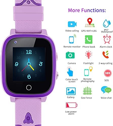 4G Çocuklar SmartWatches, IP67 Su Geçirmez LBS WiFi GPS Tracker Çocuk Smartwatch Telefon Görüşmesi için Erkek Kız, dokunmatik