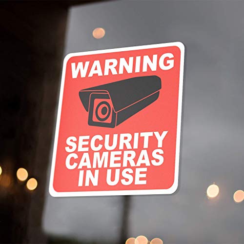 Uyarı Güvenlik Kamerası Kullanımda Etiket Çıkartma İşareti