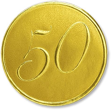 PaperDirect 50. Yıldönümü Kabartmalı Altın Folyo Mühürler, 32 Sayım