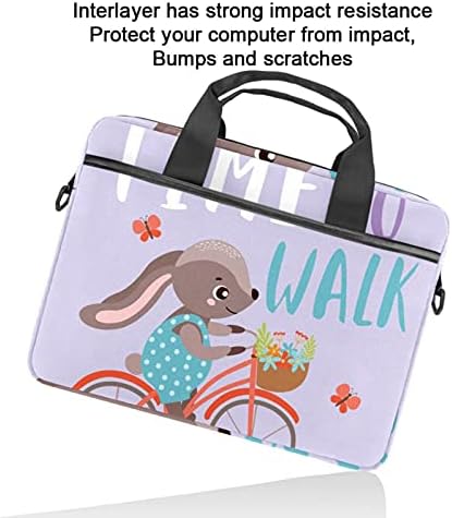 Komik Tavşan Binmek Bir Bisiklet Laptop omuz askılı çanta Kılıf Kol için 13.4 İnç 14.5 İnç Dizüstü laptop çantası Dizüstü Evrak