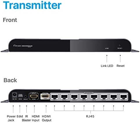 TNP HDMI Extender Splitter Ethernet üzerinden Cat6/Cat7 Kablo w/ IR Uzaktan Kumanda Uzatma Desteği-Uzun Mesafe Uzatın HDMI