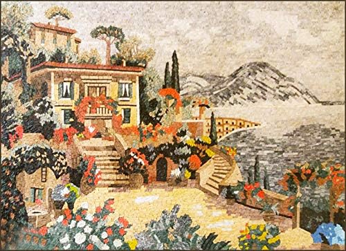Deniz Kenarında Villa Mozaik Sanatı / İnanılmaz Mozaik Duvar Sanatı / Mozaik Laboratuvarı Mozaik Tasarımları | El Yapımı Mermer