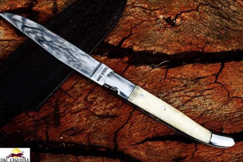 DKC Bıçaklar DKC-699-ST-CB-440c Deve Kemik LAGUİOLE biftek Bıçağı 440c Paslanmaz Çelik 9 Uzun 4.5 Bıçak (4 Keskin Alan) Yaklaşık