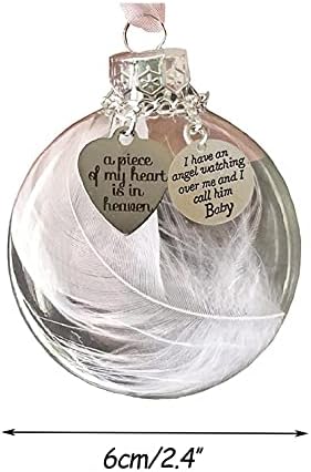 DNSW 2022 Temizle Noel Süs Tüy Topu, Kalbimin Bir Parçası cennette, 2.4 / 60mm Yuvarlak Şeffaf Plastik Top Süsler Noel Ağacı