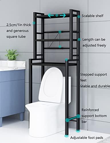 XWDQ Ayarlanabilir tuvalet Rafı,Yerden Tasarruf Kat-Ayakta Üst Depolama Köşe Komodin Raf,Banyolar için Çamaşır Makineleri Balkonlar