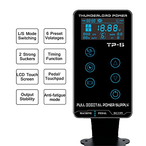 Dövme Güç Kaynağı Dijital LCD Dokunmatik Ekran Dövme Güç Kutusu için Bobin ve Döner Dövme Kalem Makinesi Siyah TP - 5 HP-2,