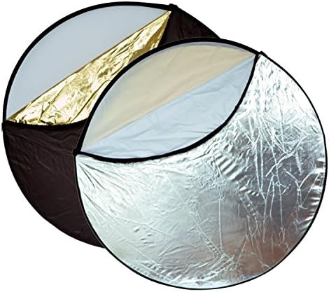 Opteka 43 5-in-1 Katlanabilir Disk Reflektör, Yarı Saydam, Beyaz, Siyah, Gümüş, Altın, Taşıma Çantası ile