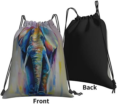 İpli sırt çantası nazik parlak fil dize çanta Sackpack spor salonu alışveriş spor Yoga için