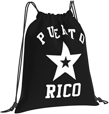 İpli sırt çantası Porto Riko ulusal bayrak Pr Rikolu dize çanta Sackpack spor salonu alışveriş spor Yoga için