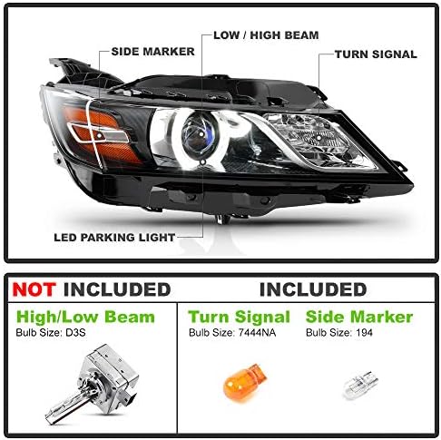 VIPMOTOZ Sağ Xenon HID Projektör Far Için 2014-2020 Chevrolet Impala LTZ Premier Yolcu Yan Siyah Konut OE Tarzı far takımı