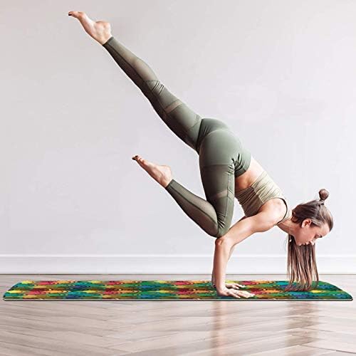 Unicey Balık Ölçekli Desen Renkli Yoga Mat Kalın Kaymaz Yoga Paspaslar için Kadın ve Kız egzersiz matı Yumuşak Pilates Paspaslar,