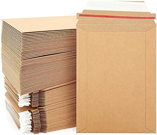 Sert Posta Zarfları, Kraft Kağıt Düz Postalar (6x8 İnç, 100 Paket)